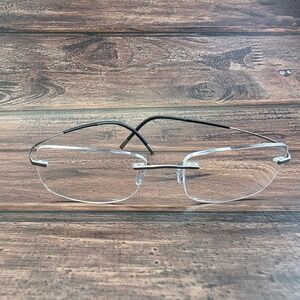 Silhouette 7581 Titanium Rimless Eyeglasses Silver Black 17 145 Austria 3227